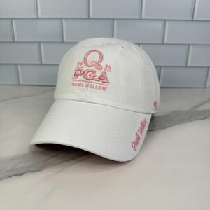 PGA Quail Hollow Hat Cap‎ Strap Back White Pink PGA Golf Womens 2025 Embroidered